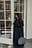 Long Striped Waist Belt Coat