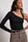 Lace Rib Asymmetric Top