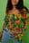 Printed Chiffon Frill Blouse