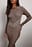 Geripptes Midikleid mit Strickdetail