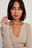 Leichter Ripp-Strickpullover Mit V-Ausschnitt