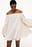 Offshoulder mini-jurk van organza