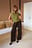 Overlap Detailed Mid Waist Pants