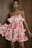 Bedrucktes Minikleid mit Volant