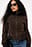 Rib Detail Faux Leather Jacket