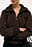 Rib Detail Faux Leather Jacket