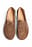 Runde loafers i semsket skinn