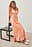 Satin Ruffle Shoulder Maxi Dress