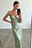 Satin Ruffle Shoulder Maxi Dress