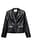 Kort tætsiddende PU-blazer