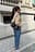 Jakke med glidelås i imitert semsket skinn