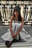 Gestreepte strapless maxi-jurk