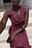 Tencel Crinkle Waterfall Midi Dress