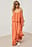 V Neck Volume Strap Midi Dress