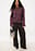 Weite Melange-Hose mit hohem Bund