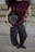 weite Melange-Hose mit hoher Taille