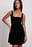 Wire Detail Neckdrop Velvet Mini Dress