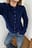 Wool Blend Button Round Neck Knitted Cardigan