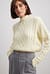 Set: Batwing-Sleeve Turtleneck Plain Cable Knit Crop Top + Sleeveless Round Neck Slit Maxi Sheath Knit Dress