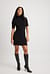Distressed Knit Turtleneck Mini Dress - Gray