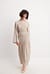 Ombre Front Knot Detail Long Sleeve Maxi Dress With Raw Hem main image 1