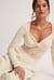 Satin Short Sleeve Top with Front Twist main image 1