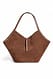 DK Brown große dreieckige Wildleder-Tasche