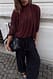 Black durchscheinendes Top mit Bubble-Saum