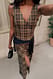 Checked kariertes Maxikleid mit hohem Schlitz