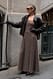 Taupe Schlupfkleid mit Chiffon