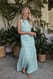 Light Blue Chiffon-Maxikleid mit Rüschen