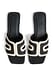 Black Slip-In-Sandalen mit Kontrast