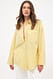 Yellow Stripe Baumwoll-Schleifen-Detail-Shirt