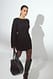 Black langärmeliges Minikleid mit Crinkle-Effekt