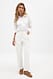 White Croppped-Jeans mit Muschelsaum