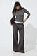 Black Detailed Low Waist Wide Leg Pants