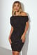Brown Minikleid mit drapierten Schultern und Burnout-Muster