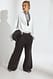 Pinstripe Weite Hose mit elastischem Bund