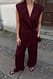 Pinstripe Weite Hose mit elastischem Bund