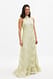 Peach Maxikleid mit Halterneck und Verzierungen