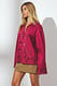 Raspberry Bluse mit bestickten langen Ärmeln