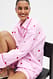Pink Stripe Oversize-Hemd mit Stickereidetail