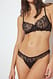 Burgundy bestickter Mesh-String