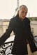 Black taillierter Blazer aus Kunstpelz