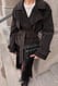 Dark Brown kurzer Trenchcoat aus Kunst-Wildleder