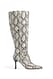 Snake Print Figurbetonte Stiefel mit eckiger Zehenpartie