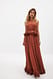 Print Maxikleid mit Volant-Taille und Neckholder