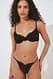 Black Tanga mit Blumenstickerei