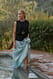Black/Blue fließendes Maxikleid