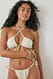 Offwhite Bikini-Höschen mit Raffung